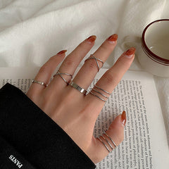 Vintage Hollow Butterfly Ring Set for Women - 22 Pieces