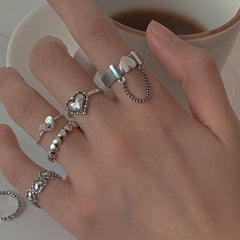 Vintage Hollow Butterfly Ring Set for Women - 22 Pieces