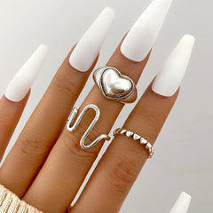 Vintage Hollow Butterfly Ring Set for Women - 22 Pieces