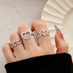 Vintage Hollow Butterfly Ring Set for Women - 22 Pieces