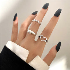 Vintage Hollow Butterfly Ring Set for Women - 22 Pieces