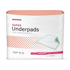 McKesson Super Underpads Incontinence Bed Pads 23" x 36" [150 Count] Moderate Absorbency Disposable Chux Pads for Adults Elderly and Baby Pee Pads