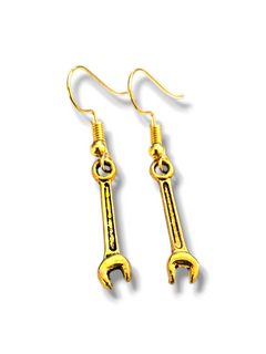Gold Wrench Earrings