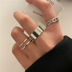 Vintage Hollow Butterfly Ring Set for Women - 22 Pieces